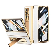 Недорогие Чехлы для Samsung-Чехол для телефона для Samsung Galaxy Z Fold 5 Z Fold 4 Z Fold 3 Flip бамперный флип полный корпус защитный однотонный ПК PU кожа