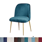 abordables Funda para silla de comedor-Funda para silla de comedor, tapizada en terciopelo elástico, funda para silla de comedor lateral, funda para silla de comedor con respaldo curvo en color burdeos y rojo, fundas para sillas de