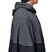 halpa perus t-paidat-Miesten Poncho paidat Hupullinen Kevät kesä Väripalikka Muoti Katutyyli Rento arki Tilkkutäkki ulko- Urheilu Bile Mustan harmaa Top T-paita miehille