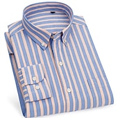 voordelige oxford-overhemden voor heren-Voor heren Overhemd Button-down overhemd Shirt met kraag Strijkvrij overhemd Oxford overhemd Gestreept Bruiloft Buiten Zwart+Wit+Marineblauw Wit Marineblauw blauw Lange mouw Strijkijzer Lente &amp; Herfst