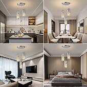 economico Lampadari-lampada a sospensione a led illuminazione a sospensione cromata/oro moderna lampada a sospensione mini lampadari di cristallo lampada a sospensione regolabile per sala da pranzo con isola cucina (1/3