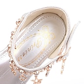 abordables Accesorios-Zapatos de princesa Elsa de cuento de hadas de Frozen para niñas, película de cosplay, lentejuelas, Halloween, zapatos plateados, dorados y rosados, Halloween, carnaval, mascarada, disfraces de plástico de poliéster.