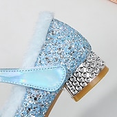cheap Accessories-Frozen Fairytale Princess Elsa Shoes Girls&#039; Movie Cosplay Sequins Halloween Rosy Pink Blue Shoes Halloween Carnival Masquerade Polyester Plastics World Book Day Costumes