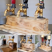 cheap Barware-Whiskey Wood Dispenser,Faucet Shape Liquor Dispenser, Daddy Favorite Whiskey Wine Wood Dispenser for Home Bar Dinner Party Restaurant, Dad Papa Boyfriend Husband Gift