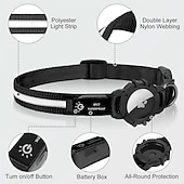 cheap Airtag Cases-LED Dog Collar with AirTag Holder – IPX7 Waterproof USB-C Rechargeable Glow Nylon Pet Collar for Small Dogs &amp; Puppies, Light Up Flashing for Night Walking