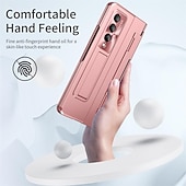 Недорогие Чехлы для Samsung-телефон Кейс для Назначение SSamsung Galaxy Z-сгиб 6 Z Fold 5 Z Fold 4 Z Fold 3 Чехол со стендом Флип Полная защита тела Однотонный ПК