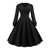 levne Šaty-Retro 50. léta Vintage šaty Koktejlky Houpací šaty Flare šaty Dámské Plesová maškaráda Večírek loučení se svobodou nevěsty Dospělé Šaty Šaty pro návrat domů