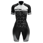 halpa Naisten triathlon-vaatteet-Naisten Triathlon Tri -puku Lyhythihainen triatlon Vaaleanpunainen+ valkoinen Sininen + punainen + musta Musta Kuvitettu Pyörä Lycra Urheilu Kuvitettu Vaatetus
