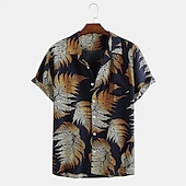 abordables Plantes tropicales-Homme Feuille de palmier Plantes tropicales Chemise Chemise hawaïenne Chemise Camp Manche Courte Chemise Col Col rabattu Mode Hawaïen Design Extérieur Vacances Plein Air Jaune Rose Claire Vert Print