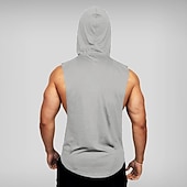 cheap Tank Tops-Men's Tank Top Vest Top Undershirt Sleeveless Shirt Sleeveless Hooded Summer Plain Sports Fashion Lightweight Vacation Casual Holiday Black White Blue Top Tee for Men