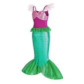 levne Dívčí kostýmy-Malá mořská víla Malá mořská víla Aqua Princess Šaty Téma Party Kostým cosplay Filmové kostýmy for Dívčí Dětské Karneval Plesová maškaráda