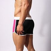 preiswerte Herren Badehosen-Herren Bademode Badehosen Elastische Taille Farbblock Buchstabe Atmungsaktiv Weich Einfach Komfort Weiß Rosa
