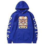 economico Grafica di personaggi di cartoni animati e film-One Piece Monkey D.Rufy Felpa con cappuccio Cartone animato Manga Manga Tasca frontale Grafica Per Da coppia Per uomo Per donna Per adulto Stampa a caldo