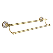 abordables Barres repose-serviettes-porte-serviettes ti-golden porte-serviettes en céramique mural pour salle de bain support de tour à 2 niveaux 1 pc