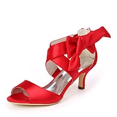 abordables Semiformal-Mujer Zapatos de boda Zapatos de novia Pajarita Tacón de gatito Puntera abierta Satén Cremallera Negro Blanco Marfil