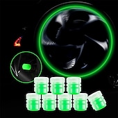 cheap Car Body Decoration &amp; Protection-8 PCS Luminous Wheels Cap Tire Valve Stem Glow Luminous at Night Air Caps Cover Fluorescent Illuminated Auto Car Wheel Valve Stem Caps Cover for SUV Motorcycles Truck Vehicle
