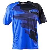 abordables Maillots pour hommes-Homme Maillot Velo Cyclisme Maillot de descente Manche Courte Hiver Noir Bleu Orange Vélo Maillot Résistant aux UV Respirable Séchage rapide Poche arrière Polyester Des sports Couleur unie Avec