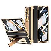 Недорогие Чехлы для Samsung-Чехол для телефона для Samsung Galaxy Z Fold 5 Z Fold 4 Z Fold 3 Flip бамперный флип полный корпус защитный однотонный ПК PU кожа