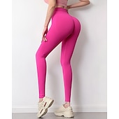 זול חותלות וגרביונים ליוגה-חותלות לנשים הרמת ישבן מכנסי יוגה גבוהים טיקטוק גרביונים בטן שליטה מהיר יבש ניילון ספנדקס יוגה כושר ריצה חדר כושר אימון פעיל בגדים שחור צהוב כחול ספורט גמישות גבוהה