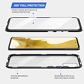 Недорогие Чехлы для Samsung-телефон Кейс для Назначение SSamsung Galaxy S24 S23 S22 S21 S20 Plus Ultra A54 A34 A14 A72 A32 A52 S25 Ультра Магнитный адсорбционный футляр Полная защита тела Защита от пыли Двусторонний Прозрачный