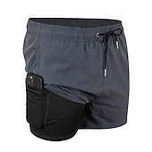 cheap Men&#039;s Boxer Swim Trunks-Men&#039;s Board Shorts Swim Shorts Swim Trunks Summer Shorts Drawstring Elastic Waist 2 in 1 Graphic Comfort Breathable Short Casual Holiday Beach Hawaiian Stylish Gradient blue Black