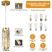 economico Lampadari-lampada a sospensione a led illuminazione a sospensione cromata/oro moderna lampada a sospensione mini lampadari di cristallo lampada a sospensione regolabile per sala da pranzo con isola cucina (1/3
