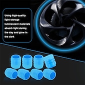 cheap Car Body Decoration &amp; Protection-8 PCS Luminous Wheels Cap Tire Valve Stem Glow Luminous at Night Air Caps Cover Fluorescent Illuminated Auto Car Wheel Valve Stem Caps Cover for SUV Motorcycles Truck Vehicle