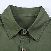 economico Camicie da lavoro da uomo-Per uomo Camicia Camicia con bottoni Maglietta informale Camicie da lavoro Camicia da carico Nero Giallo Verde militare Blu Reale Blu Manica corta Liscio Collo ripiegabile Strada Informale Bottone giù
