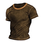 cheap Men&#039;s Casual T-shirts-Men&#039;s T Shirt Short Sleeves Crew Neck Summer Plain / Solid Designer Basic Modern Contemporary Vacation Street Going out Black Brown Grey Top Tee for Men