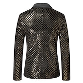 economico Blazer Classici da Uomo-Per uomo Giacca Feste Ufficio e carriera splendente All&#039;aperto Tasche Strass Autunno Inverno A quadri Moda Top caldi Bavero Argenteo Oro Arcobaleno Giacca