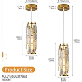 economico Lampadari-lampada a sospensione a led illuminazione a sospensione cromata/oro moderna lampada a sospensione mini lampadari di cristallo lampada a sospensione regolabile per sala da pranzo con isola cucina (1/3