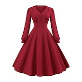 levne Šaty-Retro 50. léta Vintage šaty Koktejlky Houpací šaty Flare šaty Dámské Plesová maškaráda Večírek loučení se svobodou nevěsty Dospělé Šaty Šaty pro návrat domů