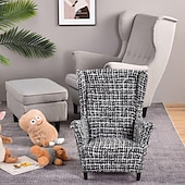 abordables Potah na křeslo a potah na křeslo-housse de chaise à oreilles extensible housses de chaise à oreilles imprimées florales pour enfants, housses de fauteuil en spandex avec fond élastique pour chaise à oreilles salon chambre à coucher