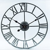 tanie Zegary ścienne-16 cali 20 cali 24 cali przemysłowy okrągły metalowy zegar wystrój wnętrz zegar do salonu zegar ścienny cyframi rzymskimi dekoracja domu zegar ścienny