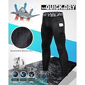 cheap Men&#039;s Shorts, Tights &amp; Pants-Men&#039;s Compression Pants Running Tights Leggings with Phone Pocket Base Layer Athletic Winter Spandex Breathable Quick Dry Sweat wicking Power Flex Fitness Gym Workout Running Skinny Sportswear