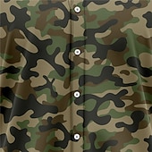 economico Stampa animal-Per uomo Camouflage Camicia Camicia con bottoni Manica corta Tropicale Di tendenza Hawaiano Informale Per eventi Spiaggia Estate Primavera Collo ripiegabile Stampa Bottone giù Kaki+verde militare