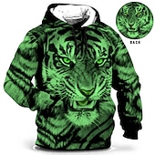 cheap Men's Plus Size Hoodies-Men's Plus Size Pullover Hoodie Sweatshirt Big and Tall Animal Hooded Pocket Long Sleeve Spring &amp;  Fall Fashion Streetwear Basic Comfortable Work Daily Wear Tops