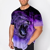economico magliette da uomo taglie forti-Per uomo Plus Size maglietta Grande e alto Pop art Girocollo Stampa Manica corta Primavera estate Vintage Di tendenza Streetwear Essenziale Informale Sport Top