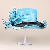 baratos Chapéu de Festa-Chapéus de seda de gelo elegantes estilo clássico simples com laço 1 pc festa/noite/chá festa headpiece/ocasião especial/escritório &amp; carreira/casual/aniversário/novo