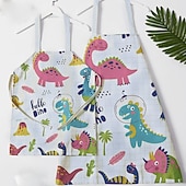 Недорогие Передники и слюнявчики-милые семейные фартуки с принтом динозавров