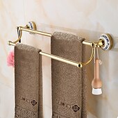 abordables Barres repose-serviettes-porte-serviettes ti-golden porte-serviettes en céramique mural pour salle de bain support de tour à 2 niveaux 1 pc