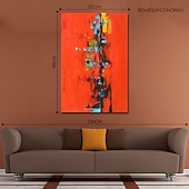 baratos Pinturas Abstratas-pintura a óleo artesanal pintada à mão arte de parede abstrata pintura em tela decoração de casa moldura esticada pronta para pendurar