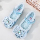 cheap Accessories-Frozen Fairytale Princess Elsa Shoes Girls&#039; Movie Cosplay Sequins Halloween Rosy Pink Blue Shoes Halloween Carnival Masquerade Polyester Plastics World Book Day Costumes