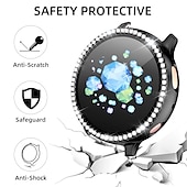 cheap Smartwatch Case-Diamond Case Watch Case Compatible with Samsung Galaxy Watch Active 2 40mm / Watch Active 2 44mm Shockproof Plastic / Hard PC Watch Cover