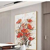cheap Floral/Botanical Paintings-Handmade Hand Painted Oil Painting Wall Modern Fashion Abstract Flower Canvas Painting Home Decoration Decor Rolled Canvas Paingtings