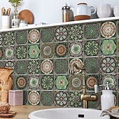 abordables Pegatinas para azulejos-24 uds/48 Uds pegatinas de azulejos cocina creativa baño sala de estar pegatinas de pared autoadhesivas impermeables pegatinas de azulejos de moda