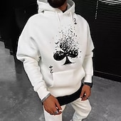 economico Felpe con cappuccio da uomo-Per uomo Tinta unica Carte francesi Felpa con cappuccio Felpe Felpa Felpa con cappuccio Manica lunga Felpa con cappuccio Con cappuccio Streetwear Stampa a caldo Sportivo Informale Abbigliamento di
