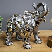 economico Statue-stile steampunk scultura animale animale meccanico ornamento decorazione decorazione industria pesante resina decorazione meccanica ciondolo decorazione di capodanno