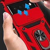 رخيصةأون جراب للهواتف الأخرى-هاتف غطاء من أجل غوغل Pixel 6 Pixel 6 Pro ثقيل حماية كاملة للجسم مسند الدراجة حالة مع خاتم لون سادة TPU