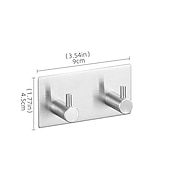 cheap Robe Hooks-Wall Hooks Self-adhesive Robe Hooks Bathroom 304 Stainless Steel Hook Kitchen Bathroom Hook Punch Free Single Hook Door Rear Metal Coat Hook